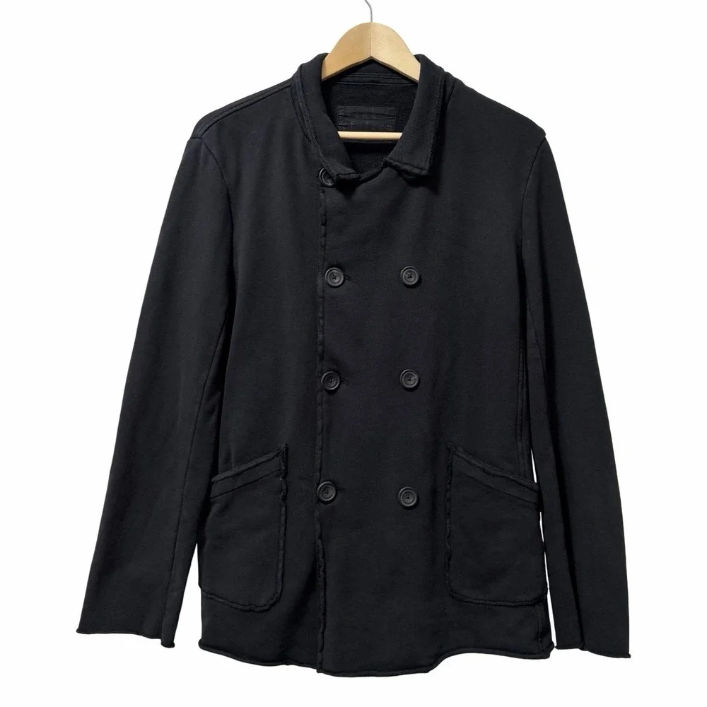 Frank & Eileen Womens Belfast Triple Fleece Peacoat Size M Black Double Breasted